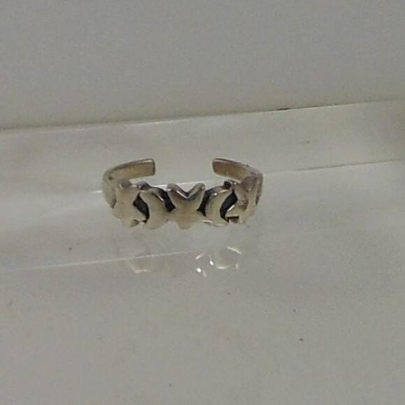Handcrafted Vintage Sterling Silver Stars Moon Toe Ring from Thailand - New Old - Picture 1 of 6